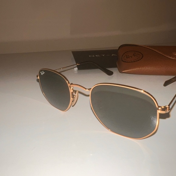 Ray-Ban hexagon framed gold sunglasses - Picture 2 of 5